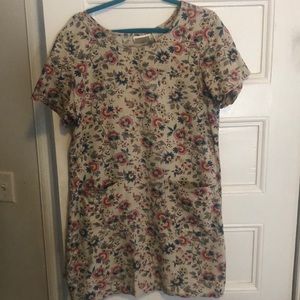 Linen floral casual dress